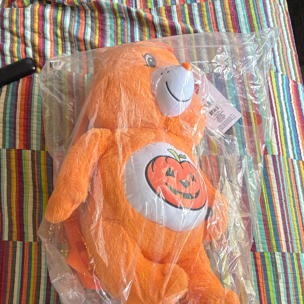 NWT | Care Bears Halloween Pumpkin Back Pack / Trick or Treat | NWT Rare 20”